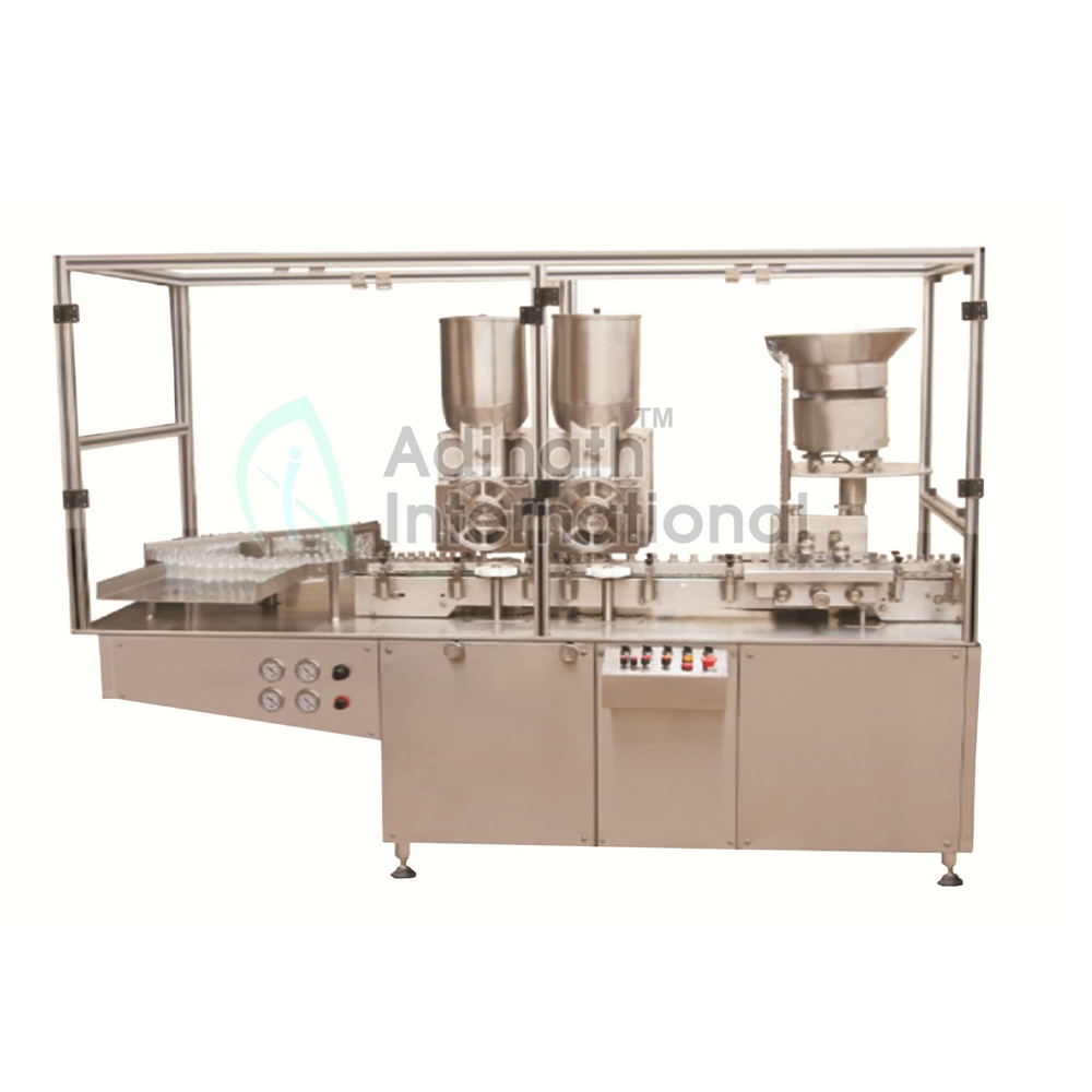 Double Head Injectable Powder Filling Rubber Stoppering Machine